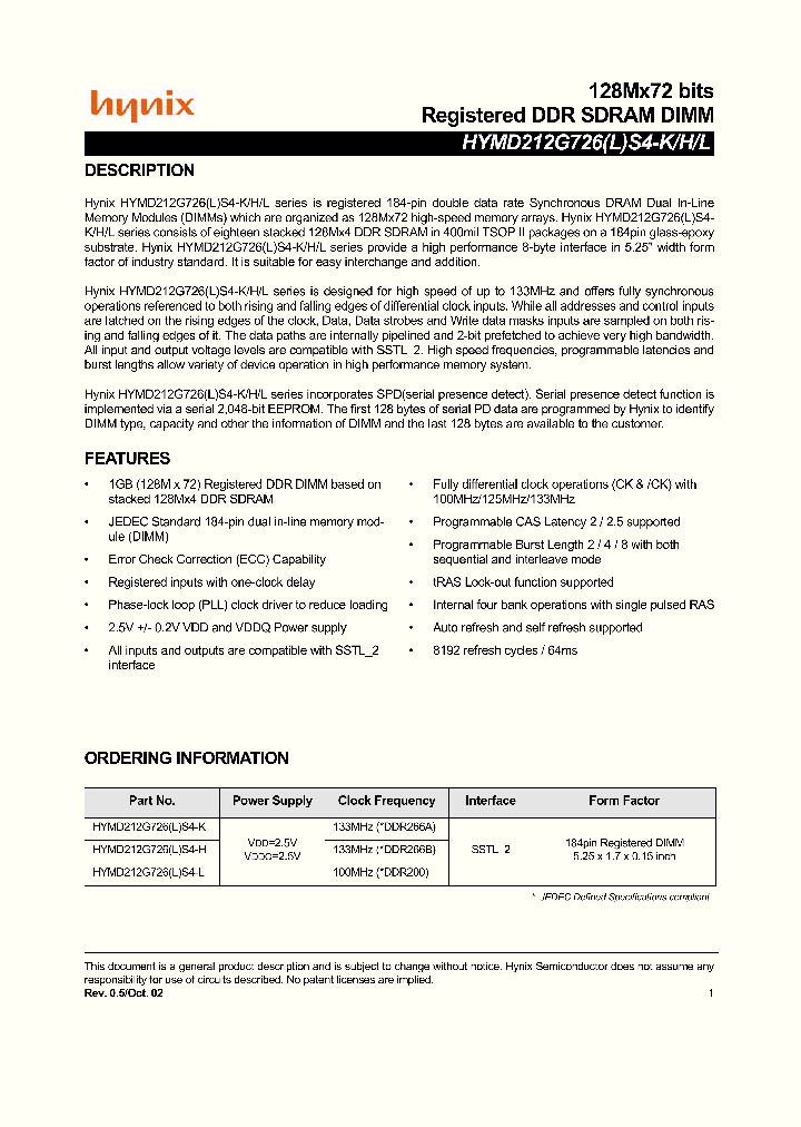 HYMD212G726S4_7731597.PDF Datasheet