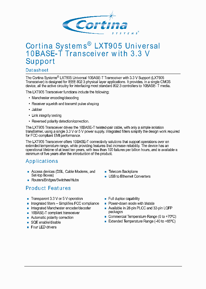 LXT905LE_7732264.PDF Datasheet