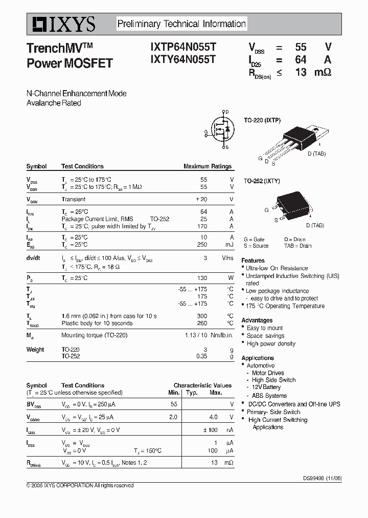IXTY64N055T_7734140.PDF Datasheet