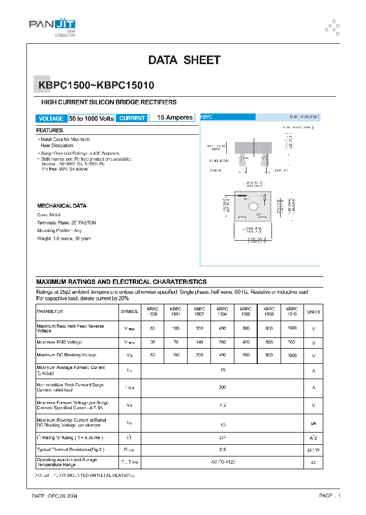 KBPC1501_7749714.PDF Datasheet
