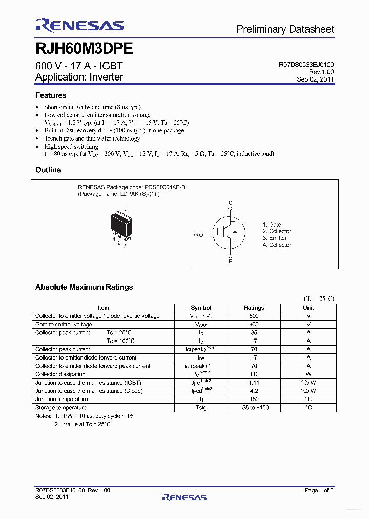 RJH60M3DPE_7745041.PDF Datasheet