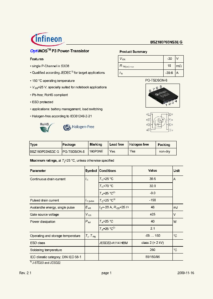 BSZ180P03NS3EG_7755324.PDF Datasheet