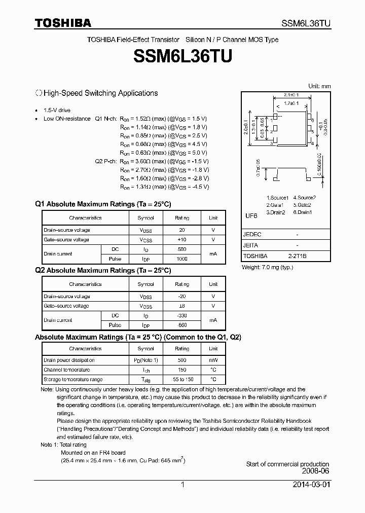 SSM6L36TU_7773491.PDF Datasheet