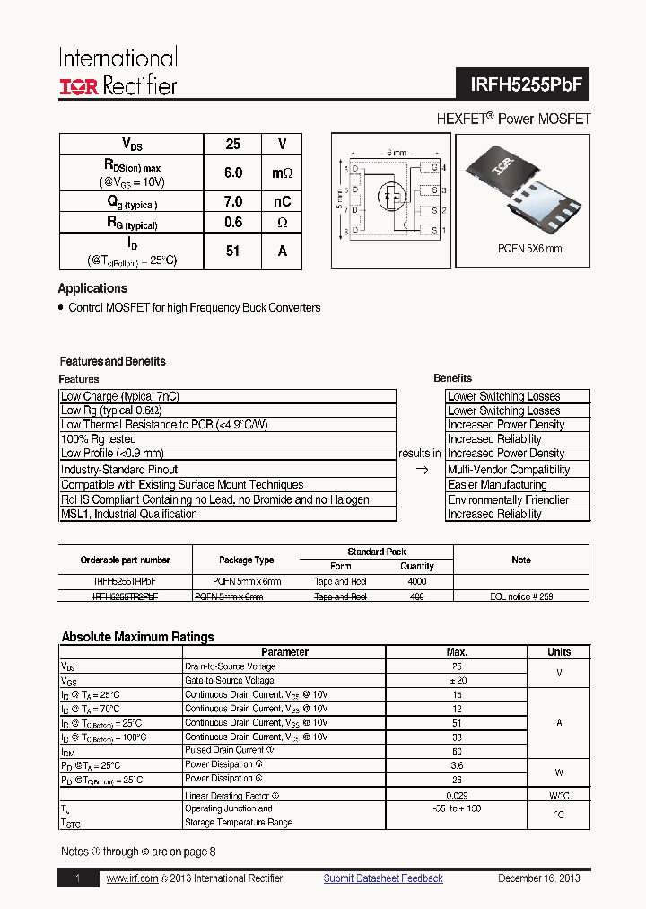 IRFH5255PBF_7784781.PDF Datasheet