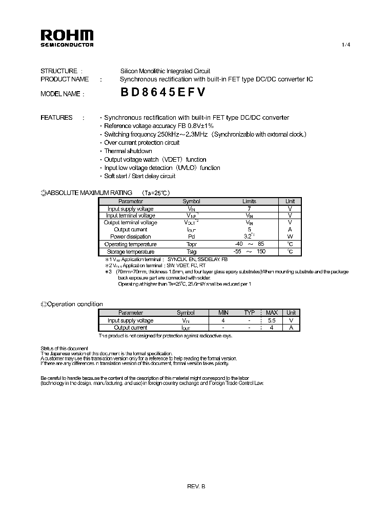 BD8645EFV_7788258.PDF Datasheet