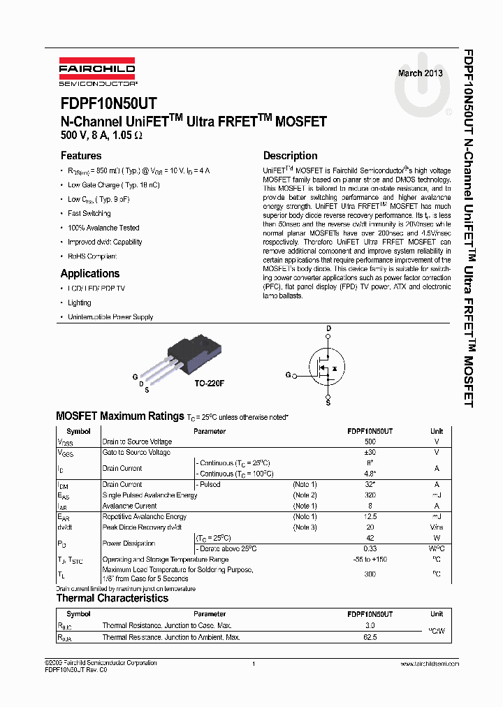 FDPF10N50UT_7785949.PDF Datasheet