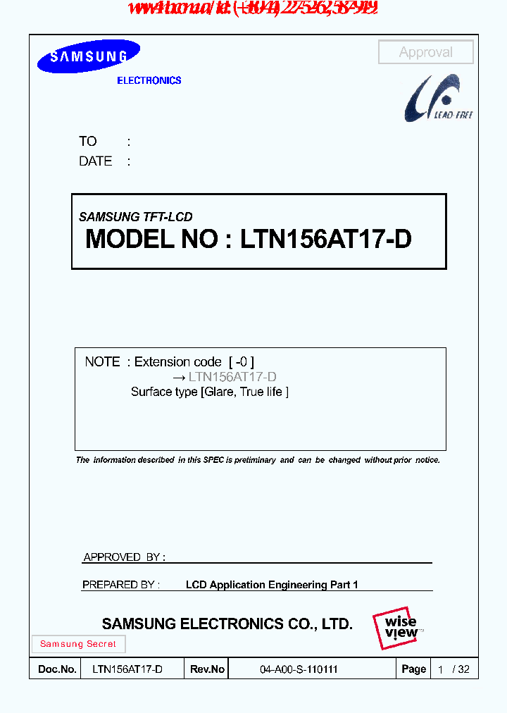 LTN156AT17-D_7758336.PDF Datasheet