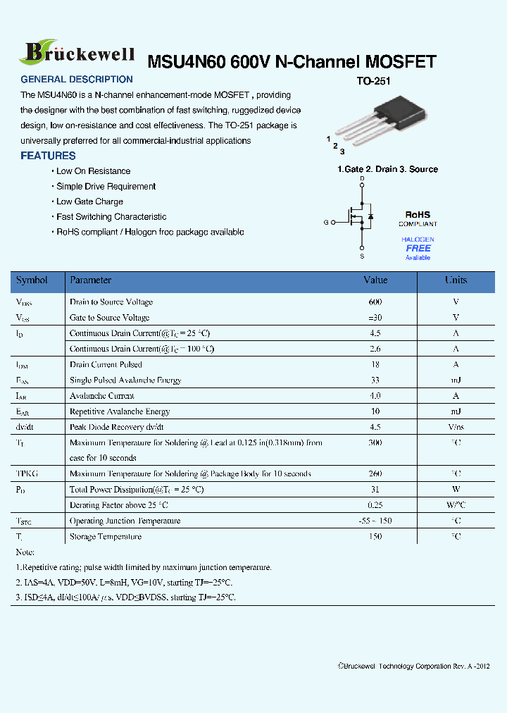 MSU4N60_7841155.PDF Datasheet