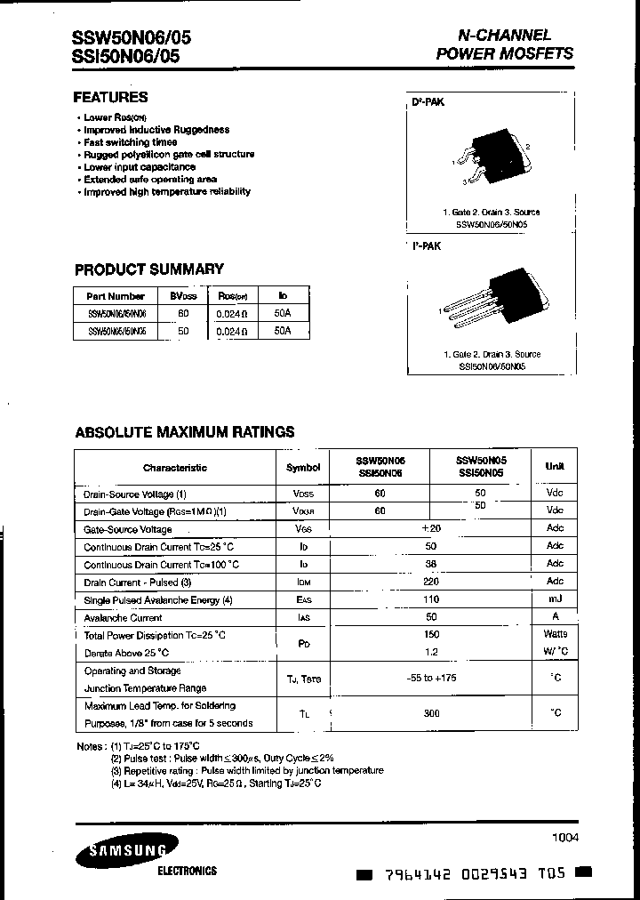 SSW50N05_7761328.PDF Datasheet