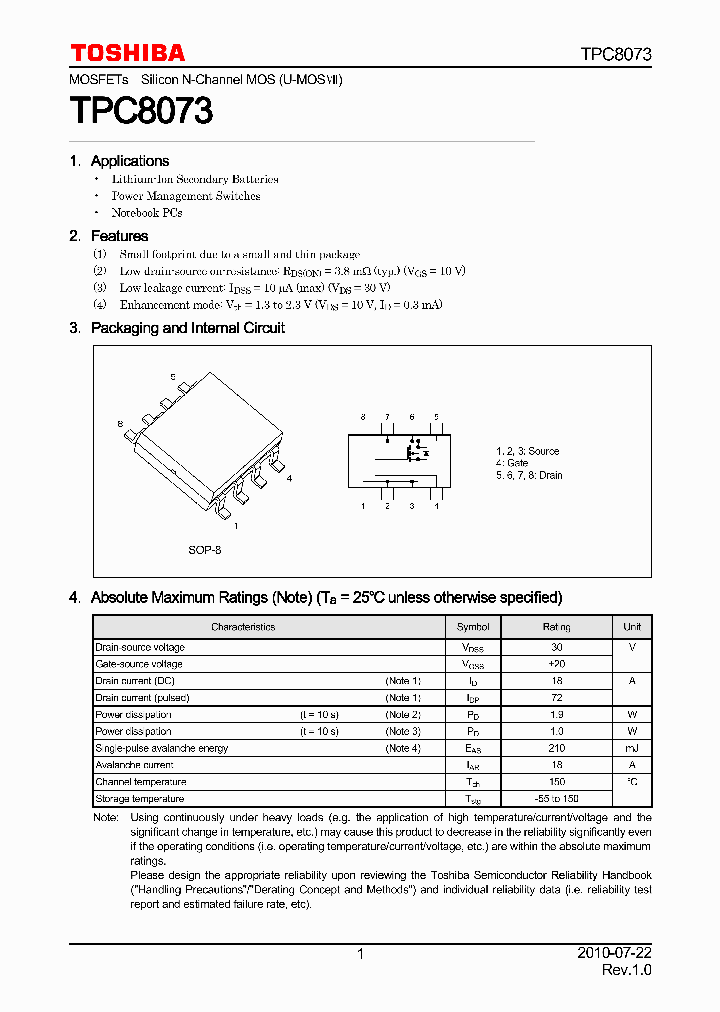 TPC8073_7843154.PDF Datasheet