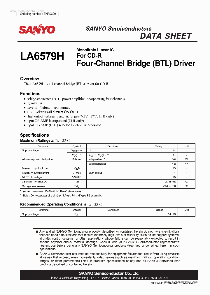 LA6579H_7763190.PDF Datasheet