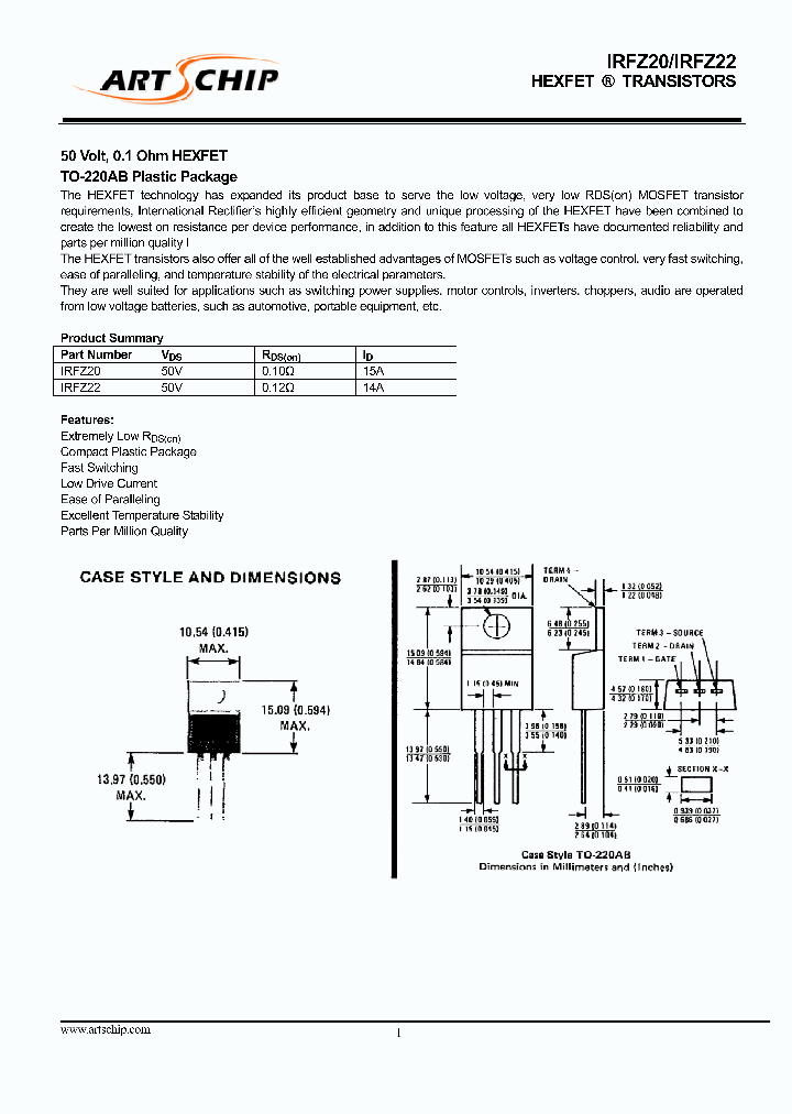 IRFZ22_7761449.PDF Datasheet