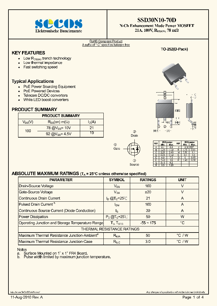 SSD30N10-70D_7848577.PDF Datasheet