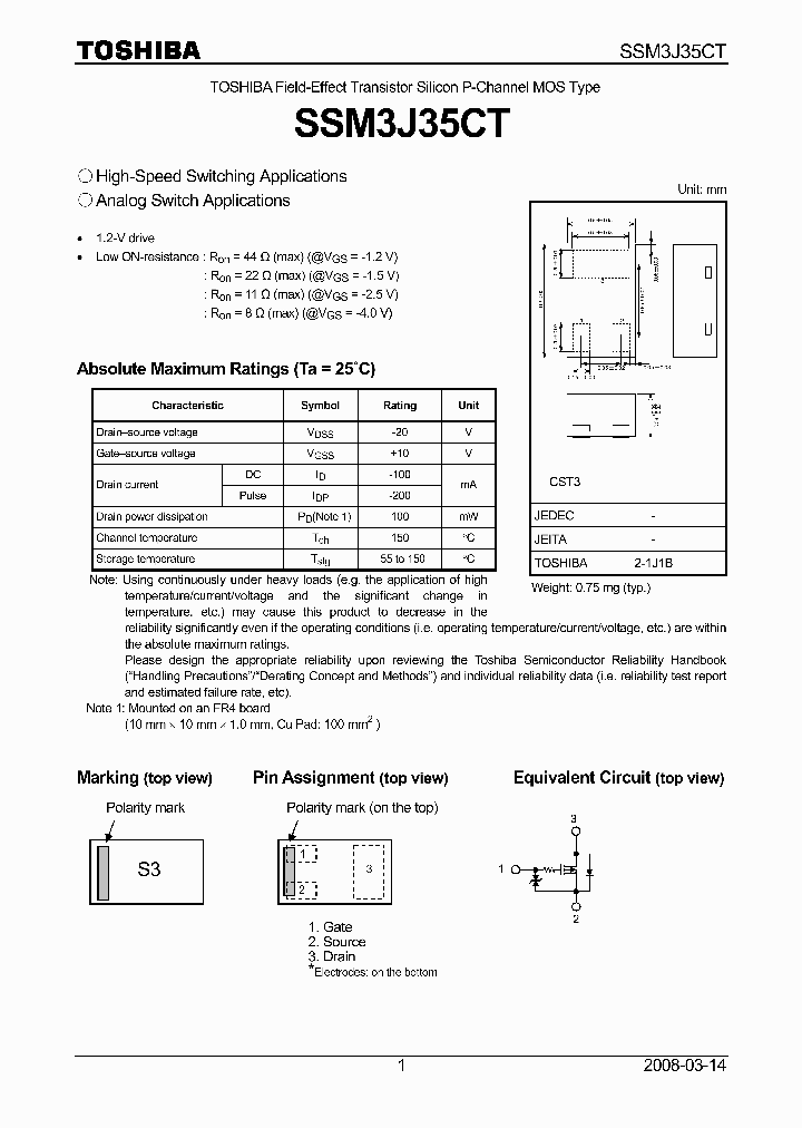 SSM3J35CT_7828332.PDF Datasheet