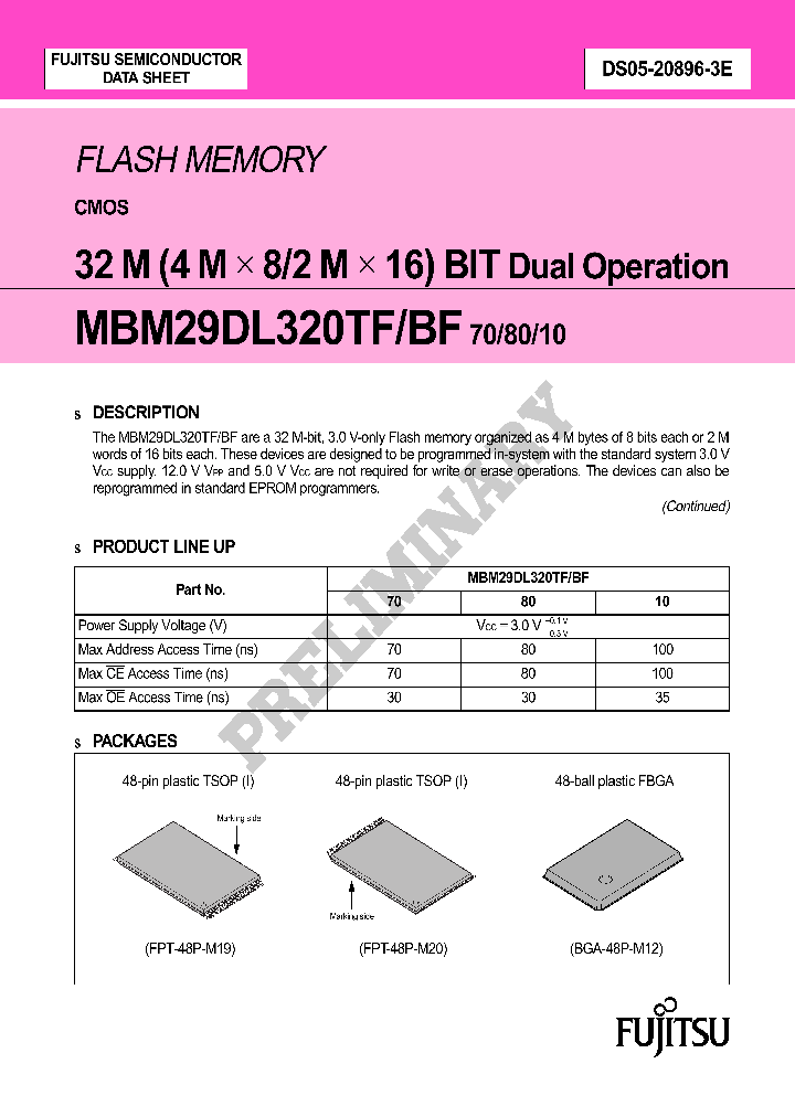 MBM29DL320BF70TR_7850410.PDF Datasheet