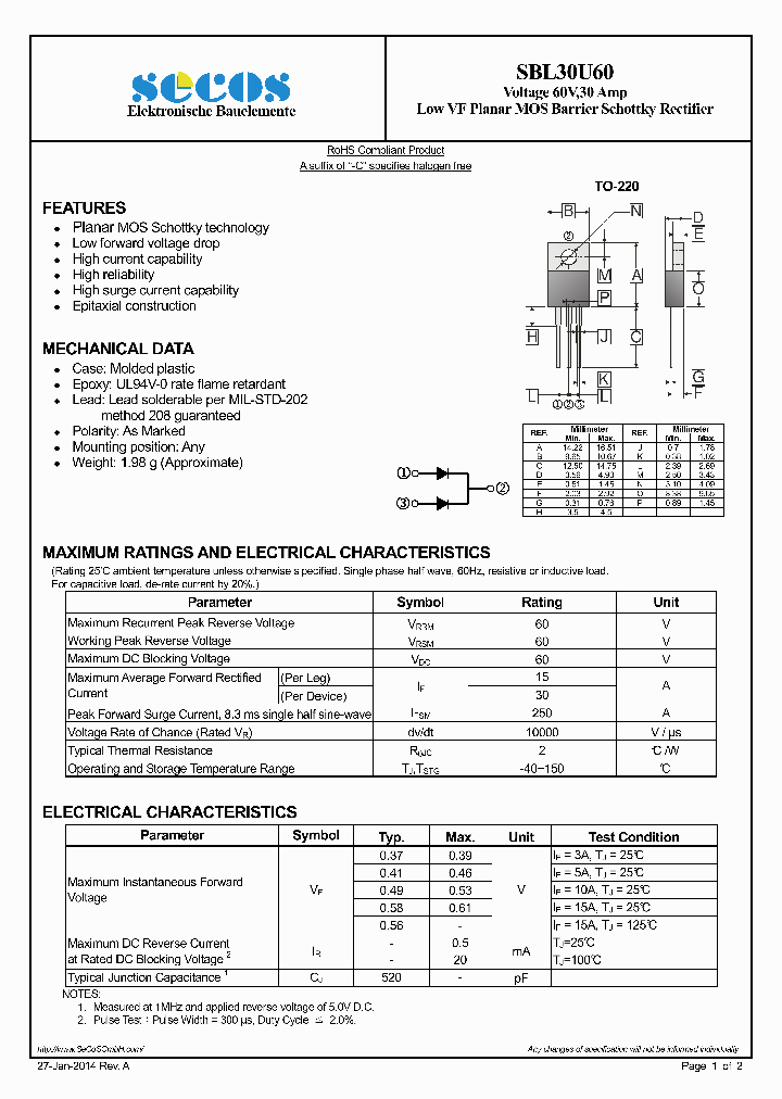 SBL30U60_7881534.PDF Datasheet