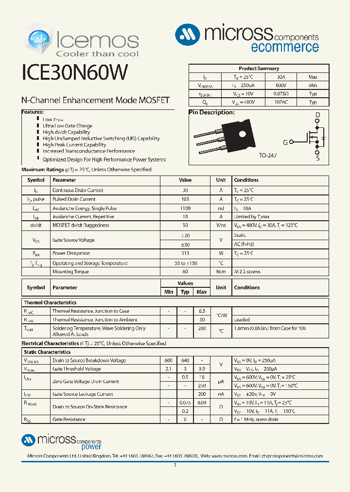 ICE30N60W_7886269.PDF Datasheet