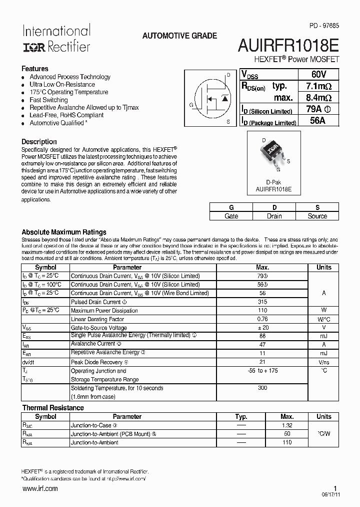 AUIRFR1018ETRL_7896446.PDF Datasheet