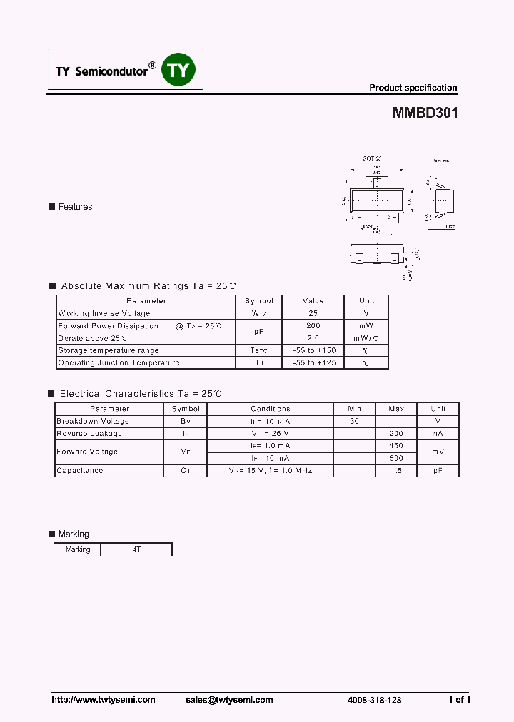 MMBD301_7898484.PDF Datasheet