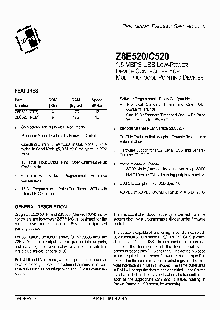 Z8C520PSC_7912156.PDF Datasheet