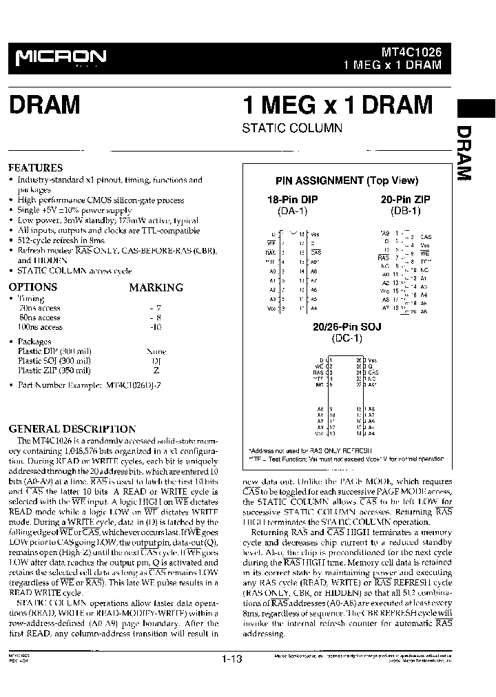 MT4C1026DJ-8_7919142.PDF Datasheet