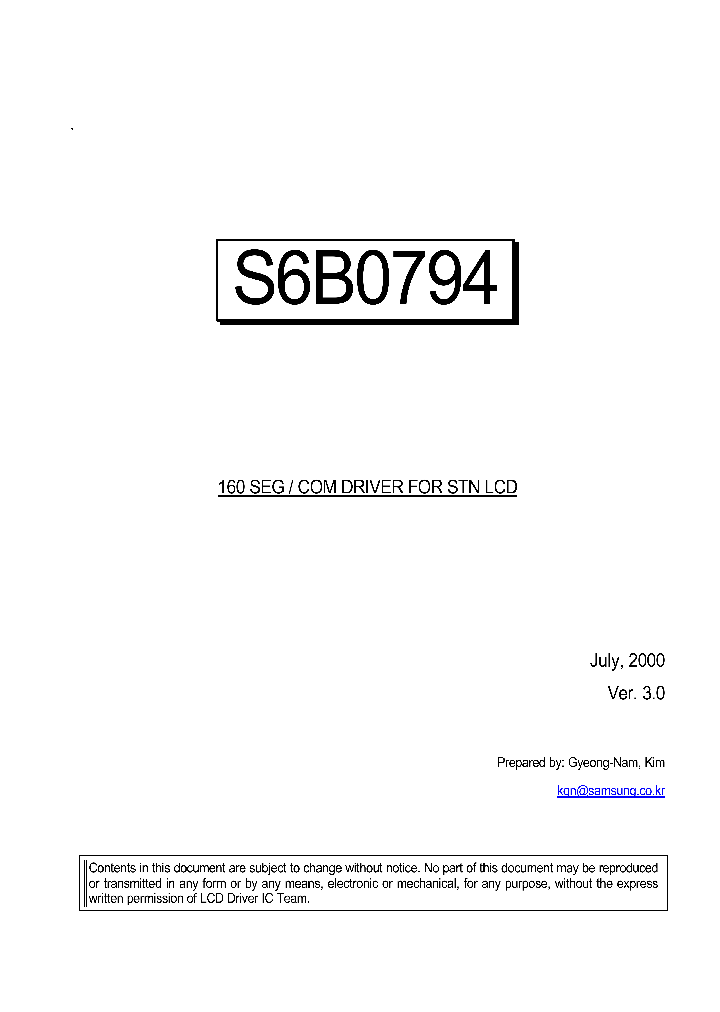 S6B0794_7920938.PDF Datasheet