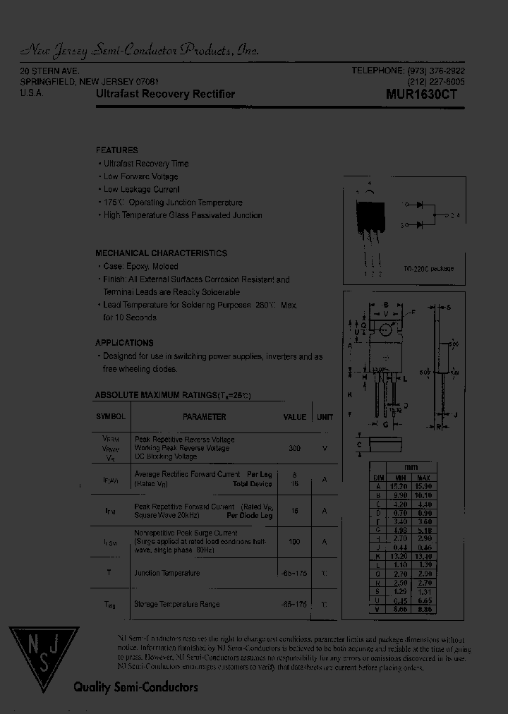 MUR1630CT_7926428.PDF Datasheet