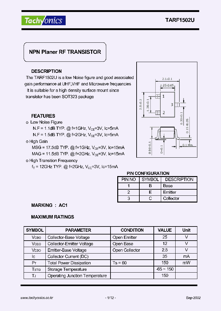 TARF1502U_7937489.PDF Datasheet