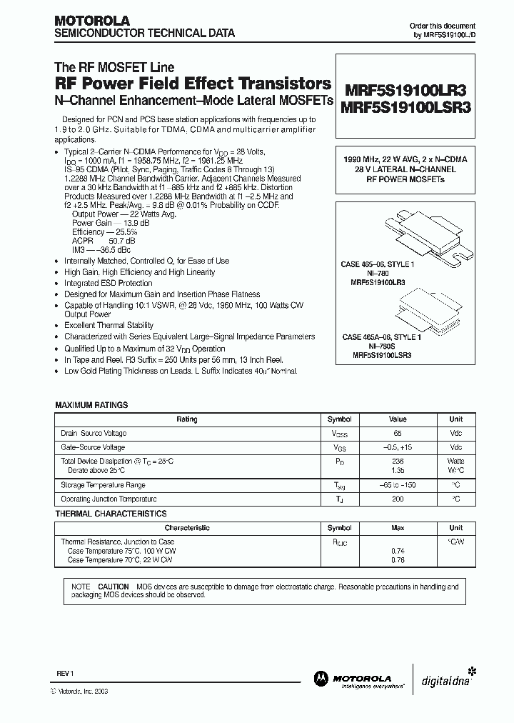 MRF5S19100LR3_7956462.PDF Datasheet