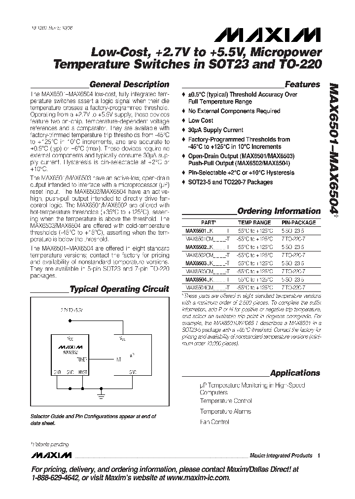 MAX6501UKP057-T_7973271.PDF Datasheet