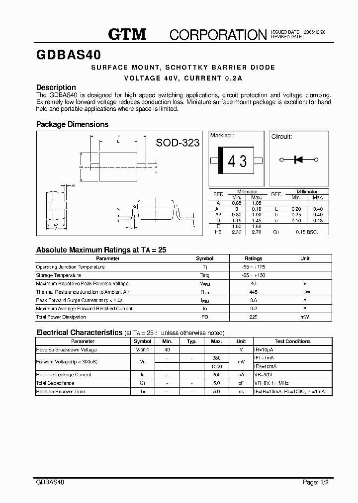 GDBAS40_7998421.PDF Datasheet