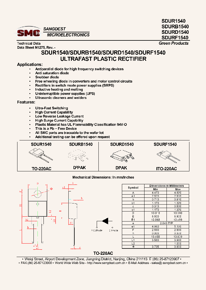 SDURB1540_8000772.PDF Datasheet