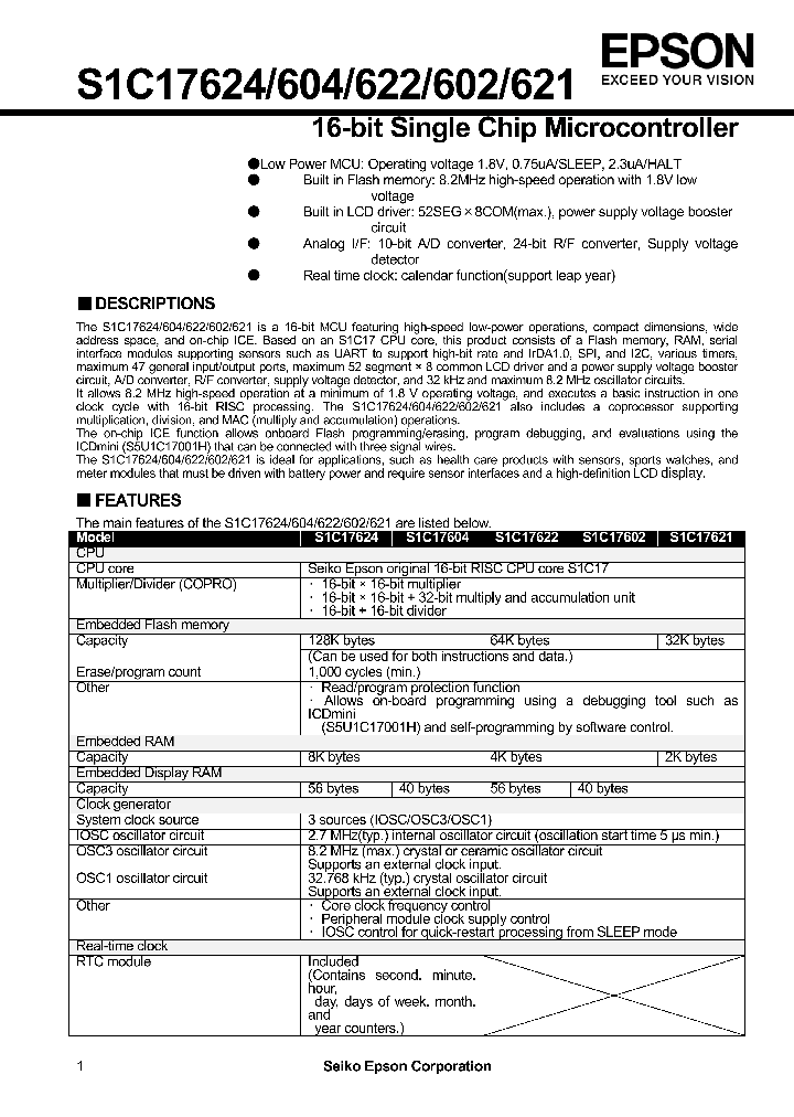 S1C17622_8000953.PDF Datasheet