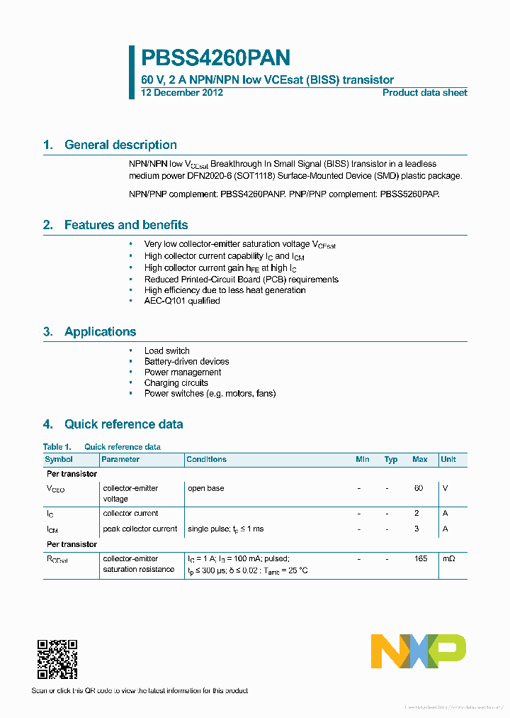 PBSS4260PAN_7805088.PDF Datasheet