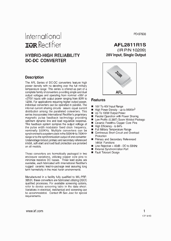 AFL2811R1SXCH_8009613.PDF Datasheet