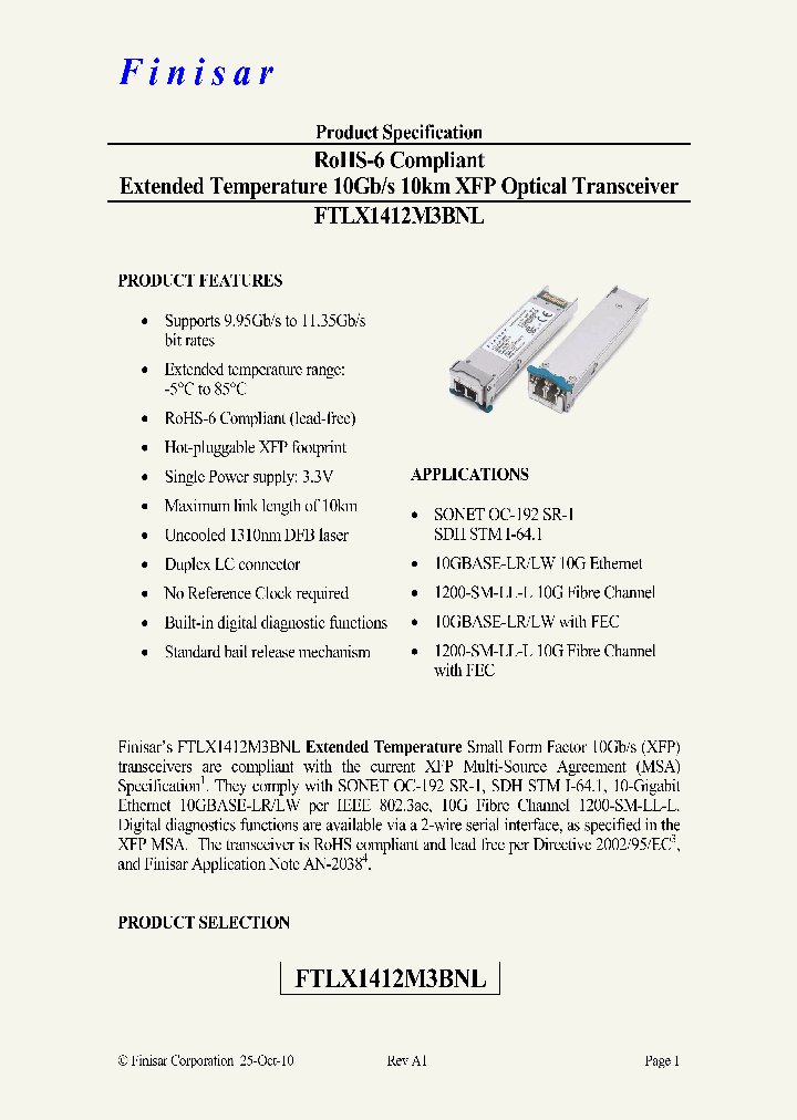 FTLX1412M3BNL_8029690.PDF Datasheet