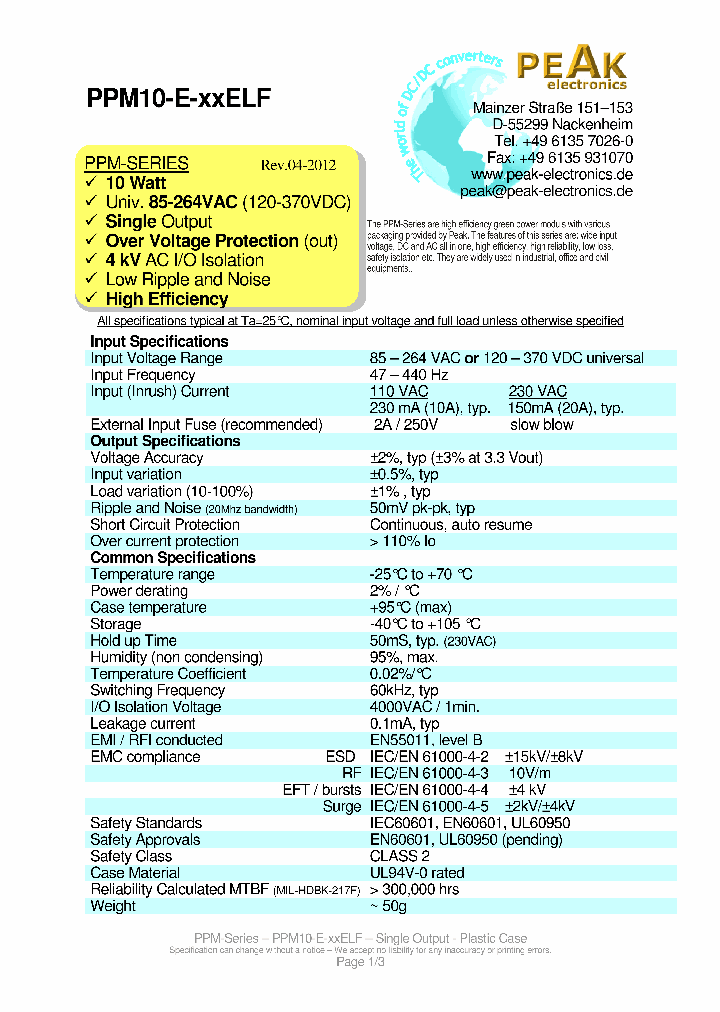 PPM10-E-05ELF_8036407.PDF Datasheet