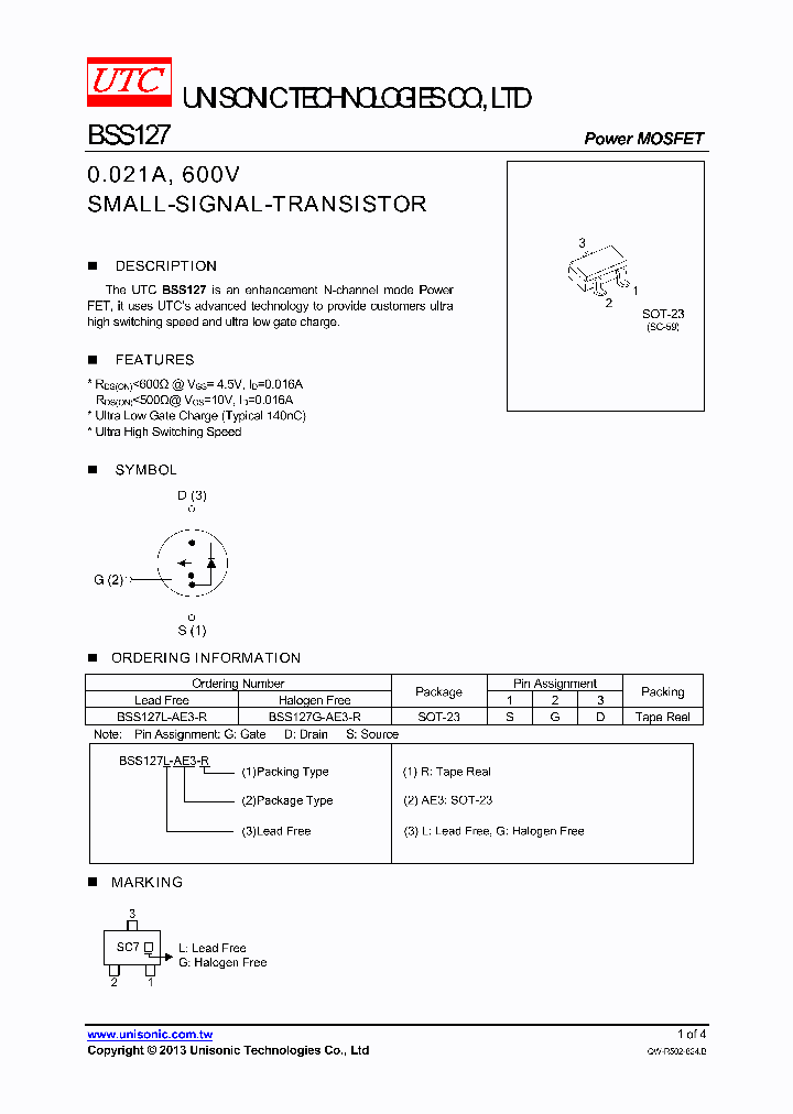 BSS127_8038796.PDF Datasheet