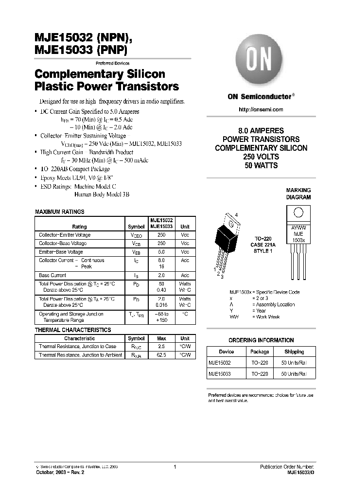 MJE15032_8042666.PDF Datasheet