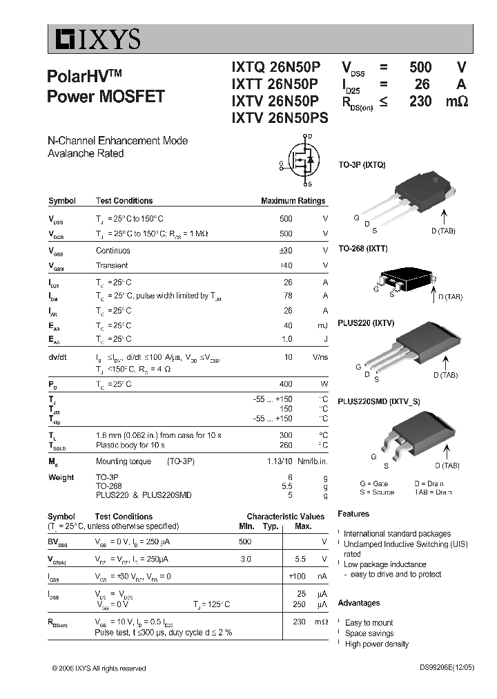 IXTV26N50P_8047797.PDF Datasheet