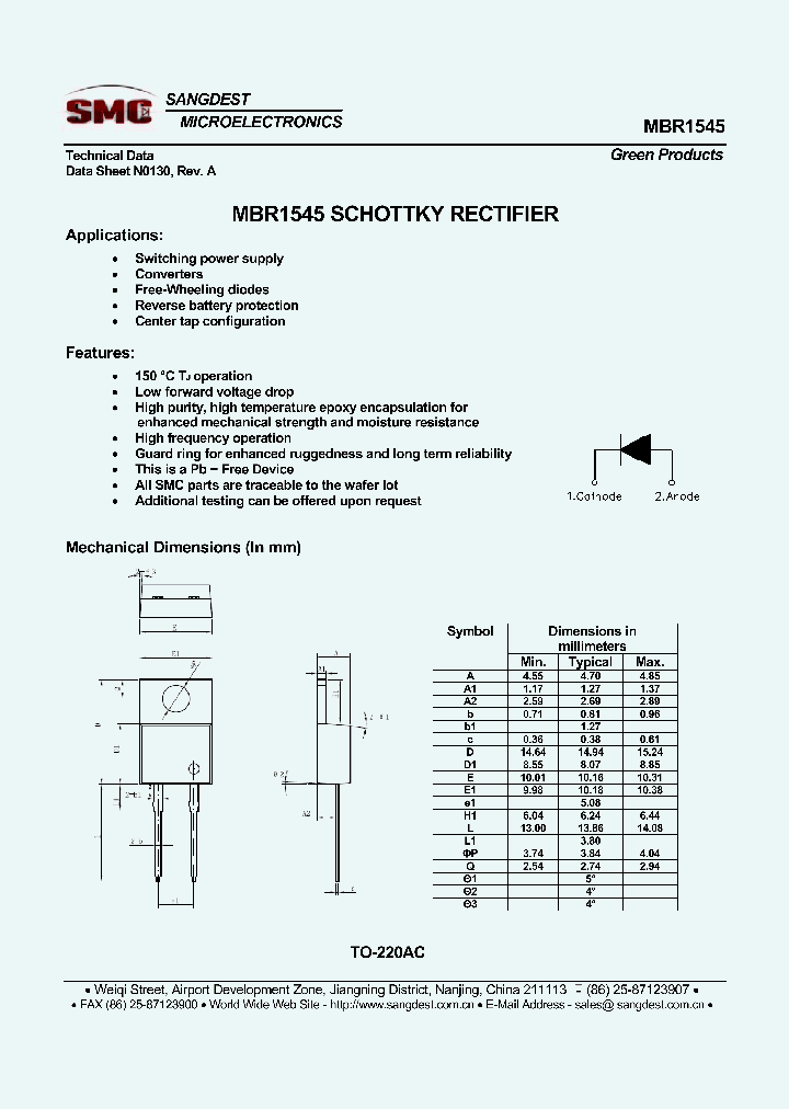 MBR1545_8050818.PDF Datasheet