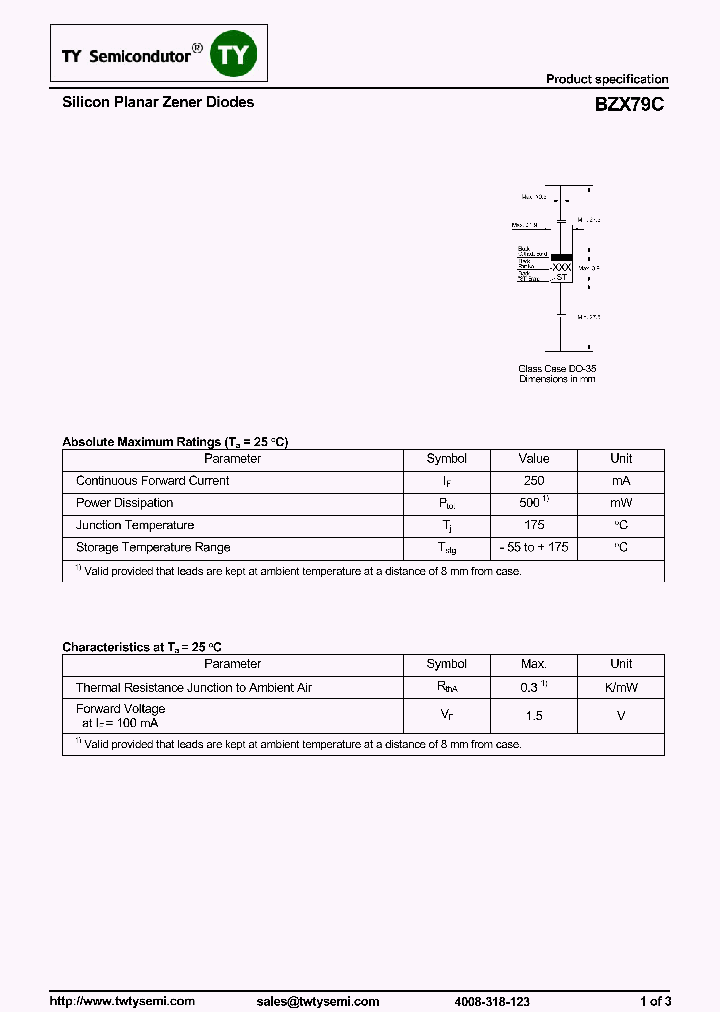 BZX79C4V3_8060849.PDF Datasheet