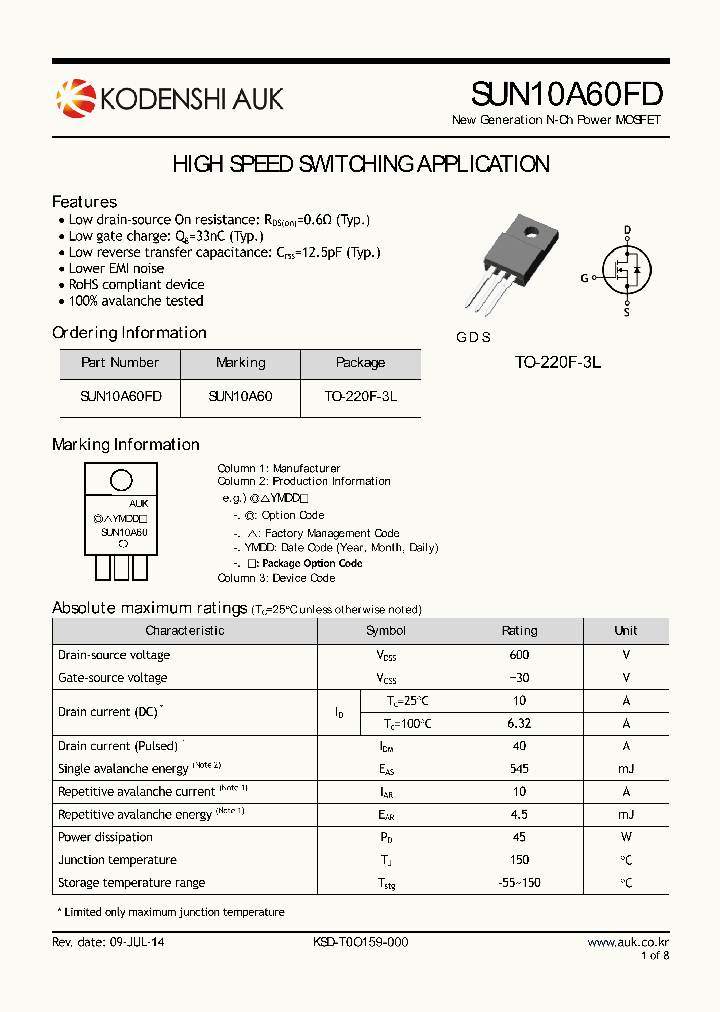 SUN10A60FD_8063789.PDF Datasheet