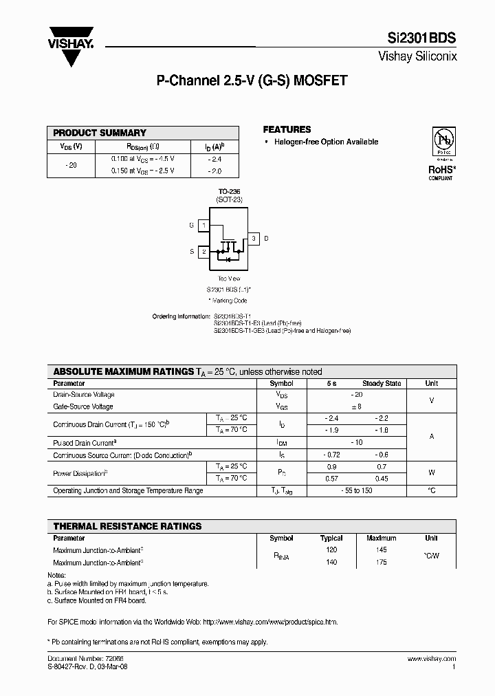 SI2301BDS-T1_8073639.PDF Datasheet