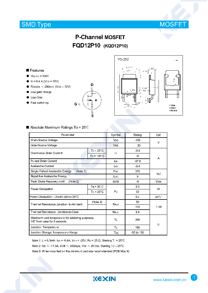 FQD12P10_8075953.PDF Datasheet