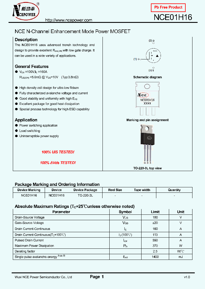 NCE01H16_8081299.PDF Datasheet