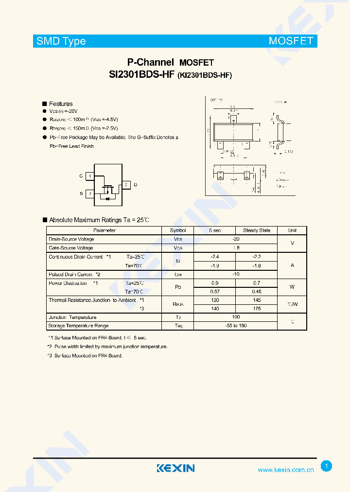 SI2301BDS-HF_8081480.PDF Datasheet