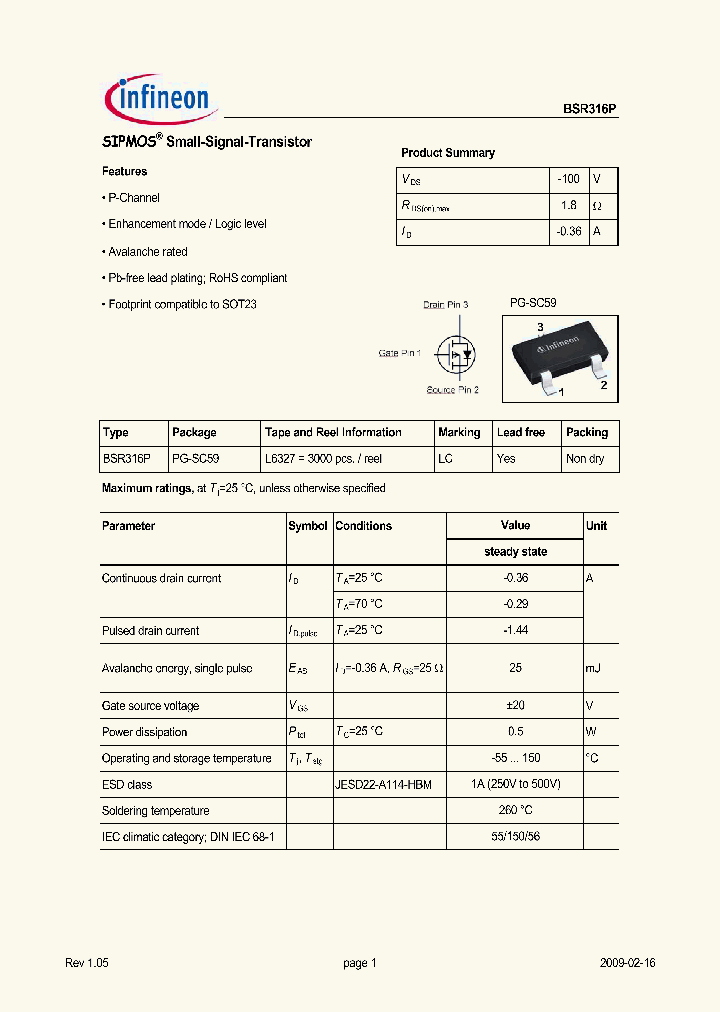 BSR316P_8112869.PDF Datasheet