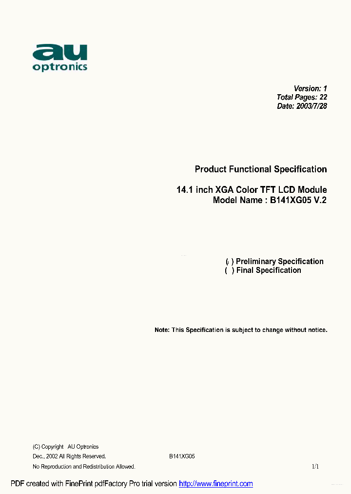 B141XG05-V2_7822872.PDF Datasheet