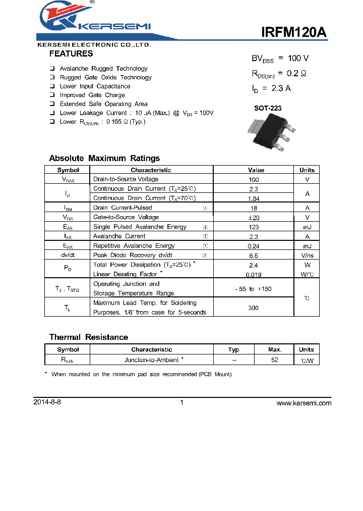 IRFM120A_8135060.PDF Datasheet